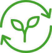 Sustainable growth cycle icon representing Farm-i-tude's embankment and land conservation services